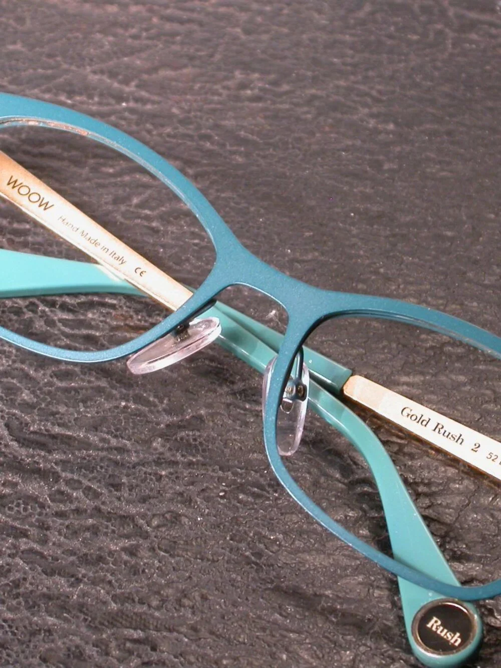 WOOW Gold Rush Blue Green Designer Eyeglasses Frames Made in Italy
